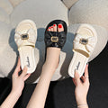 2024 new premium women's slides: stylish summer outdoor wear, fashionable thick-soled height increasing sandals, versatile for beach and seaside