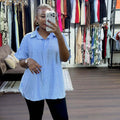 European and american cross-border women's fashion:  summer new arrival - elegant and stylish turn-down collar, loose fit, asymmetrical short-sleeve shirt top for women