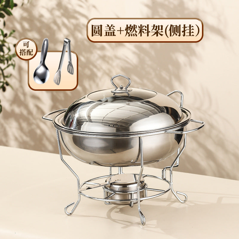 Thickened buffet stove cross-border hot-selling stainless steel round insulation stove restaurant commercial heated buffet stove