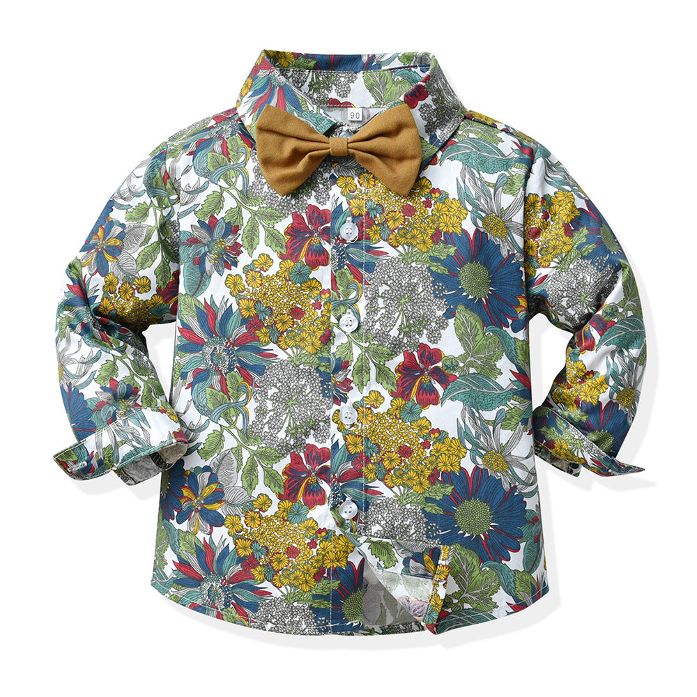 Boys' floral shirt set - new spring collection for boys - stylish shirt and pants set - little gentleman outfit - children's clothing