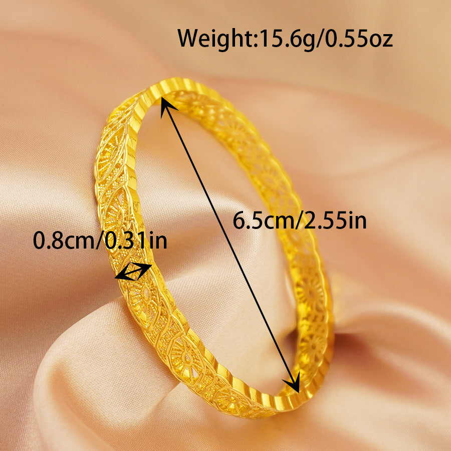 Wholesale 24k gold plated bangle bracelet - middle eastern dubai wedding nigerian women's bridal gold sand bangle jewelry wholesale