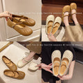 2025 new pleated versatile flat loafers pearl embellished women's shoes spring/summer soft sole mary janes for a gentle evening breeze