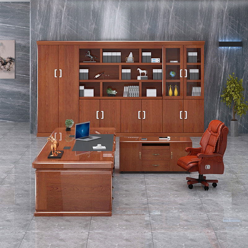 Office furniture paint boss table and chair combination veneer president table office desk fashion executive desk lbz-01