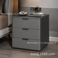 Bedside cabinet popular douyin new arrival leather art simple modern solid wood room master bedroom wholesale rock slab countertop