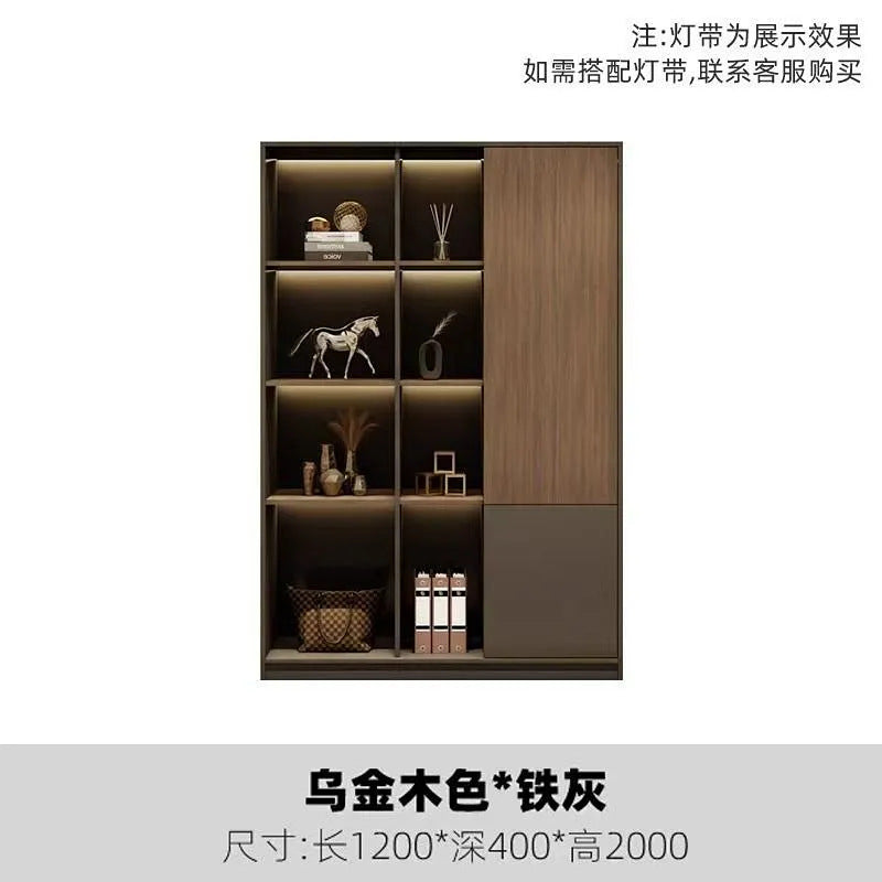 Office bookcase boss background cabinet file cabinet wooden information cabinet storage storage wall floor cabinet
