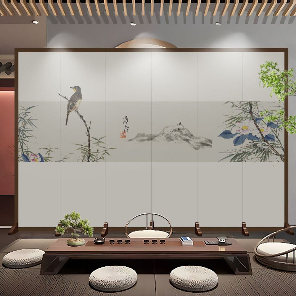 Screen partition landscape ink simple foldablemovable entrance facing the door living room baffle partition screen