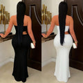 C7696 cross-border   fashion women's sexy bandeau backless bodycon dress