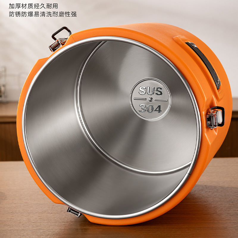304 stainless steel insulated bucket - ideal for street vendors, outdoor camping, and commercial use (cafeterias, food trucks). keeps food hot or cold