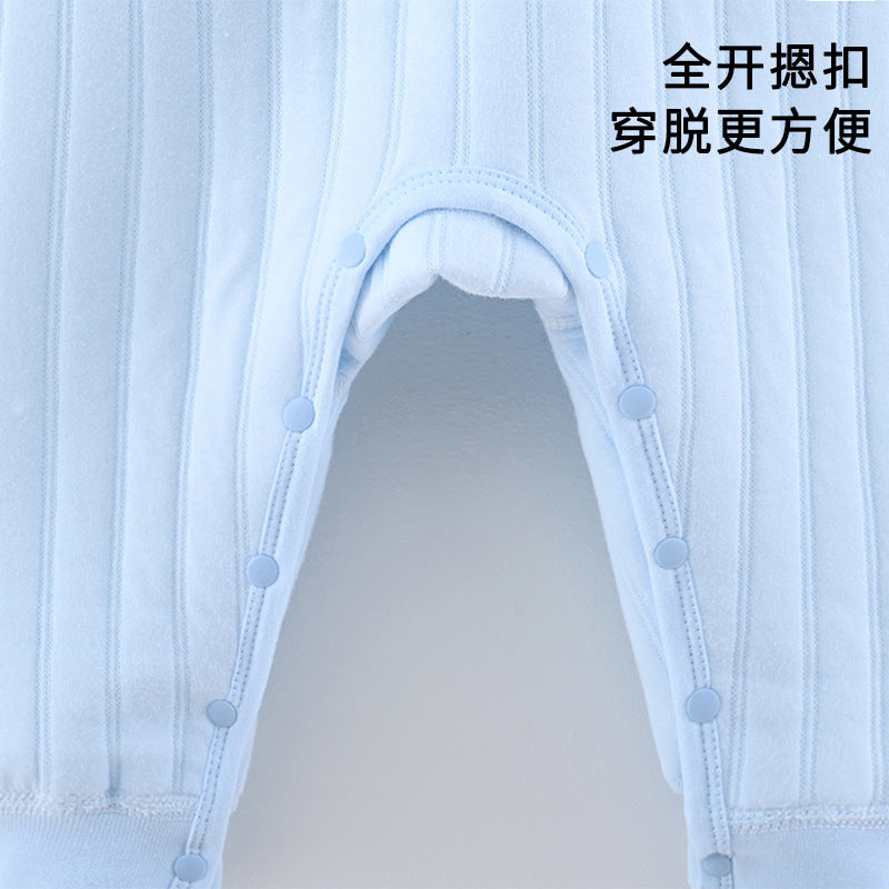 Baby three-layer heattechintimatessuitfall and winter cotton bottom autumn clothes for men and women baby quilted high waist free suit cotton