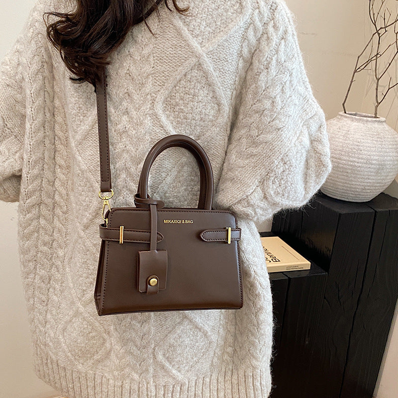 Simple handbag retro oblique span bag commuter bag women's shoulder bag fashion light luxury tote bag