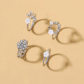 Wholesale diamond-studded floral rings: cross-border jewelry sets, european and american ins-style fresh alloy, niche high-end hand jewelry for women
