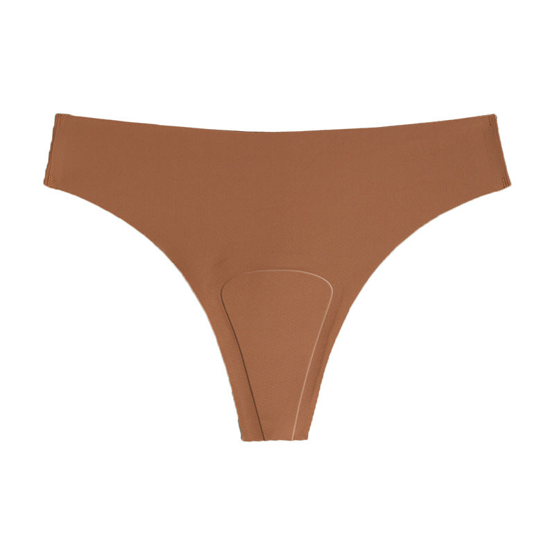 European and american plus size ice silk seamless anti-embarrassment line panties women's sports yoga anti-embarrassment low-rise comfortable ladies' underwear