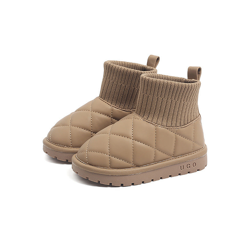 Kids cotton shoes winternew arrivalfleece-linedgirlheattech short boots easiest for matchcasualboy large cotton snow boots