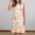 cross-border european and american women's clothing: new summer fashion casual floral sleeveless loose-fit dress