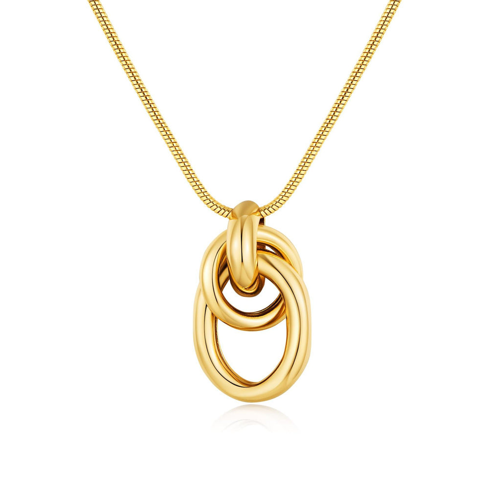 Amazon cross-border bestseller: gold knot pendant necklace - minimalist, trendy, choker style, unique and versatile design jewelry for women