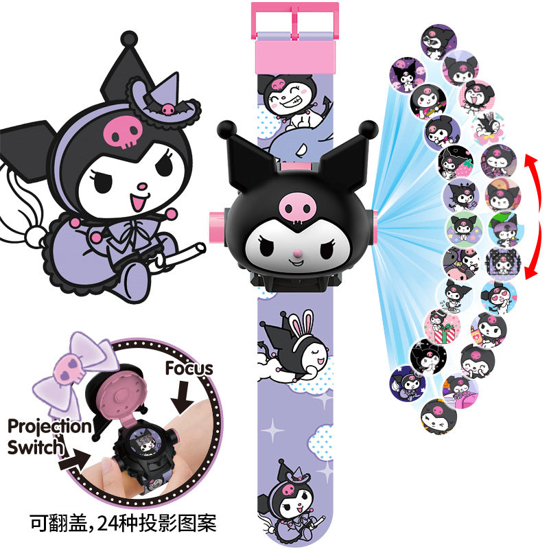 Children's day gift: my melody & elsa princess cartoon projector watch for kids - perfect for boys and girls in kindergarten