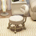 Swivel caster stool, portable shoe-changing stool for doorways, household living room and bedroom rolling stool, low stool with seamless edges, perfect for wiping floors and taking care of kids