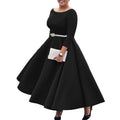 C8600   fall/winter new european and american solid color swing dress elegant evening gown foreign trade dress