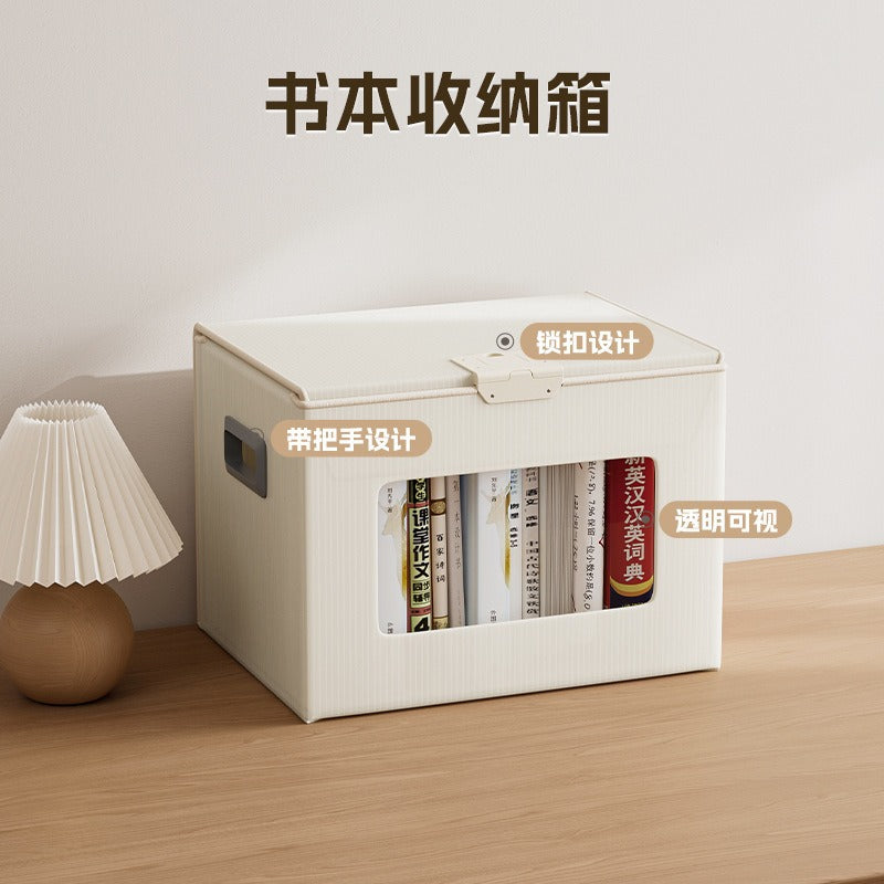 New model with lock buckle, window-accessible solid color, clothes storage box, household drawer type, large-capacity extra-large finishing box.