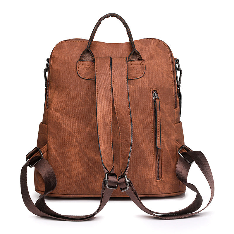 Cross-border backpack bags backpack women's PU soft leather versatile large-capacity dual-purpose shoulder bag women's backpack