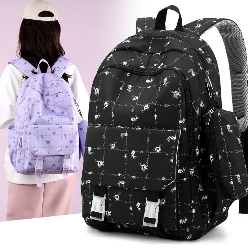 New large-capacity backpack ins trendy and simple junior high school college student schoolbag lightweight loli girl backpack
