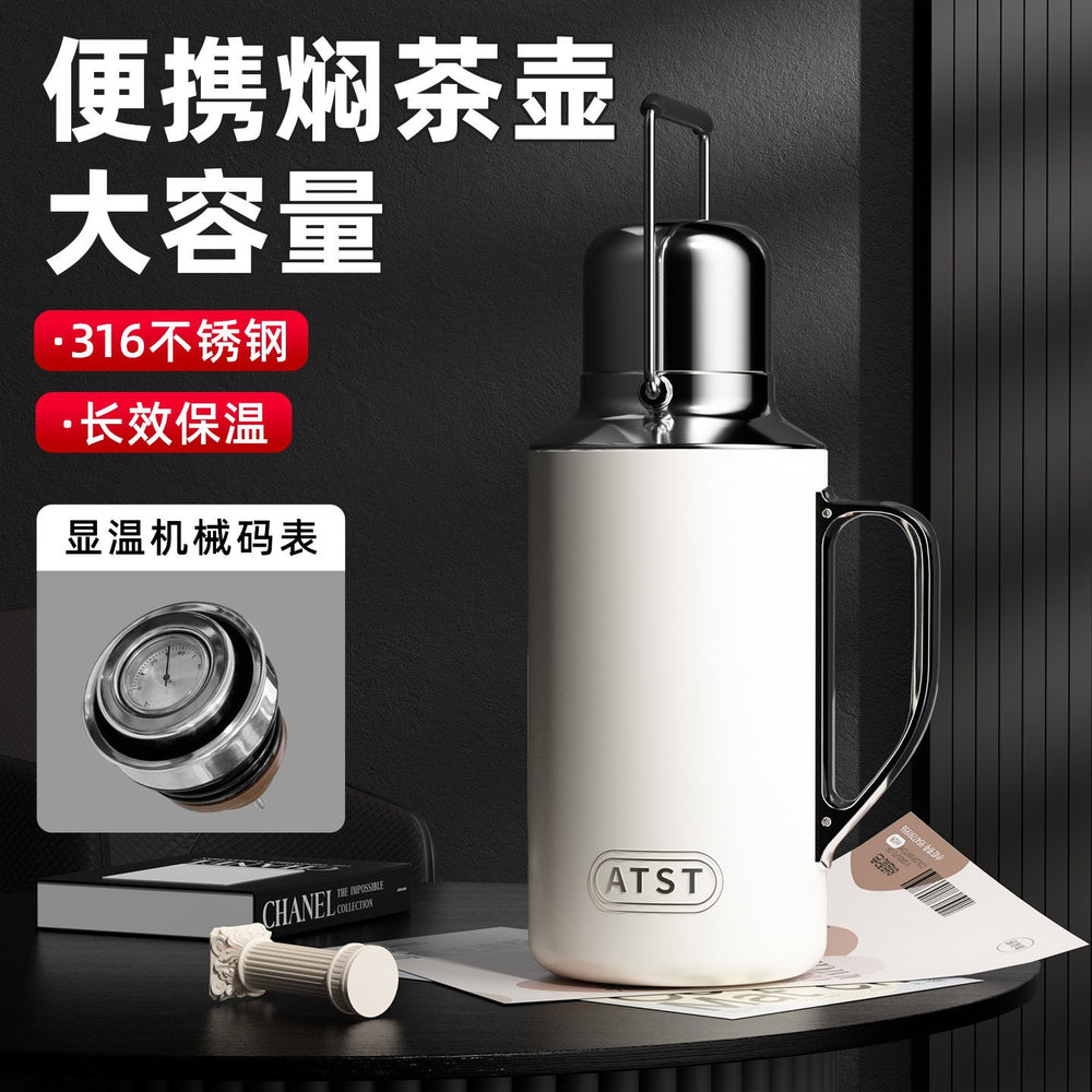 Portable stainless steel for home large capacity high appearance temperature display kettle office thermal insulation tea kettle thermal kettle