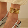 Wholesale alloy beaded bracelets - european & american cross-border jewelry - women's niche, light luxury, high-end handmade geometric layered anklets