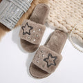 2025new arrivalstuffed slippers women's one-line heattechk-style home confinement shoes indoor and outdoor flat heel women's cotton slippers