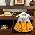 Girls' summer dress: new cute baby hamburger tank dress, korean style children's peter pan collar tulip princess dress