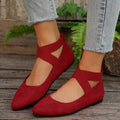 Exportplus sizeflats elastic band flatsflats women's cross-border suede pointed toe slip-on lazy work women's shoes wholesale