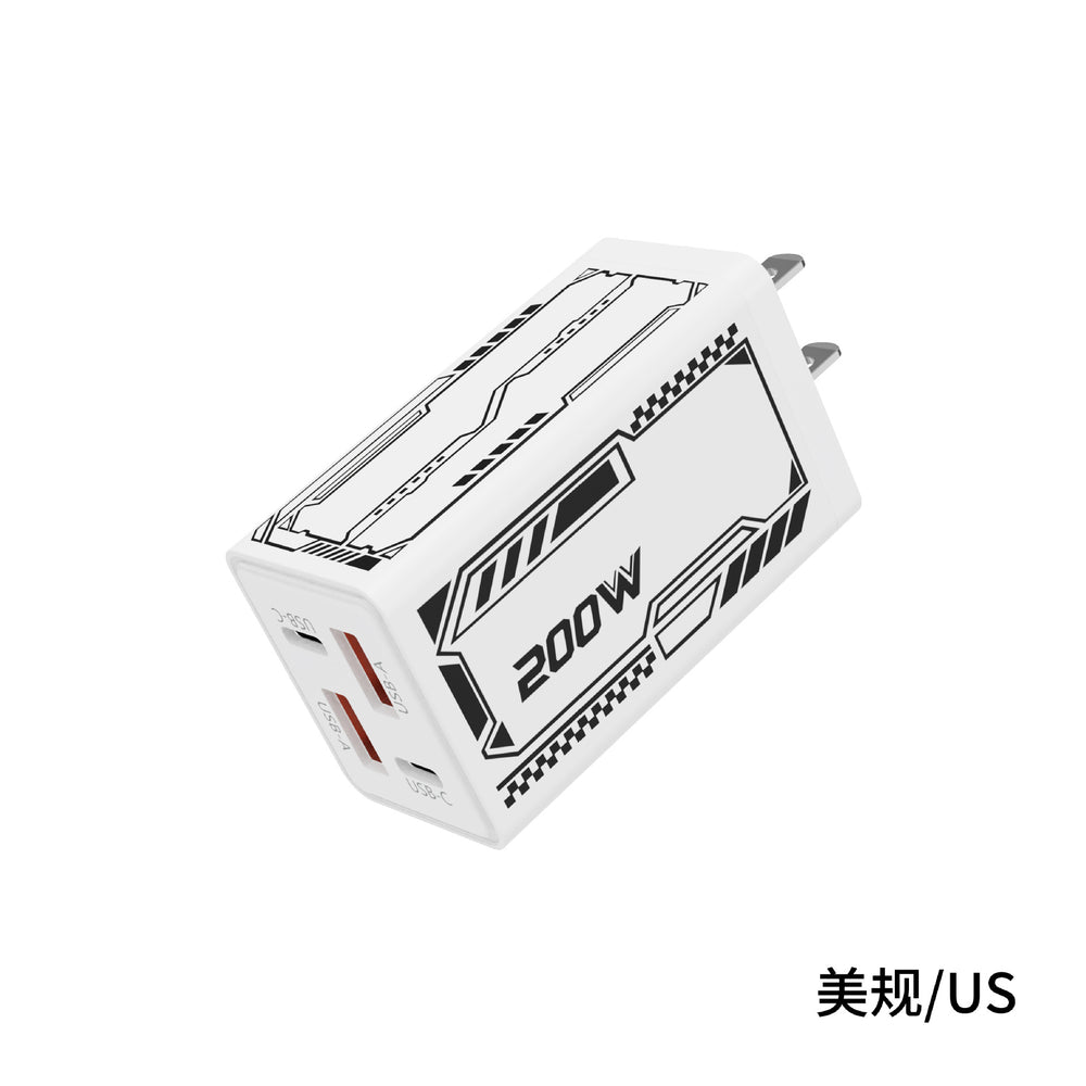 130w multi-port charger 2usb+2pd mecha plug suitable for apple huawei us standard european standard charger