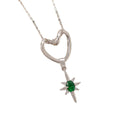 [copper inlaid with zirconium] fashion popular heart-shaped titanium steel necklace, high-end light luxury diamond-encrusted ins fashion clavicle chain jewelry