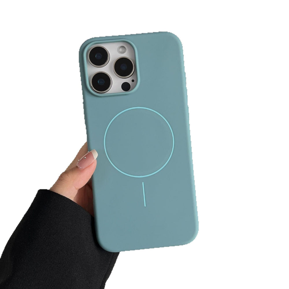 Matte tpu magnetic compatible iphone 17 pro max phone case, solid color 16 with velvet interior, apple 15 official style case