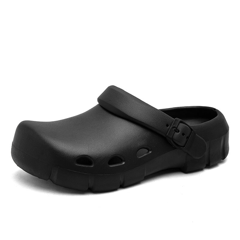 Foreign trade new Baotou Birkencool slippers women wear seaside beach hole shoes in summer versatile half-drag Muller shoes