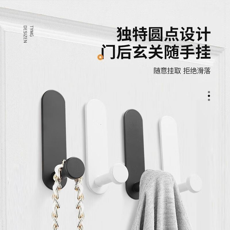 Wholesale space aluminum gun gray row hook coat hook bathroom door back wall wardrobe towel hook coat hook no punching