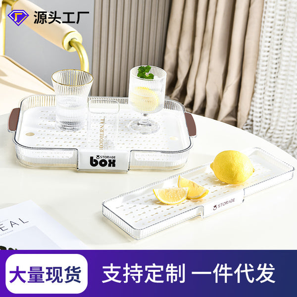 Tray rack Household living room coffee table Double-layer tea set Cup drain rack Fruit and vegetable storage Fruit tray European creative storage