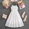 big kids' girls' clothing: spring/summer  new arrivals - european and american fashion, versatile sleeveless camisole dress with elegant flared skirt for children