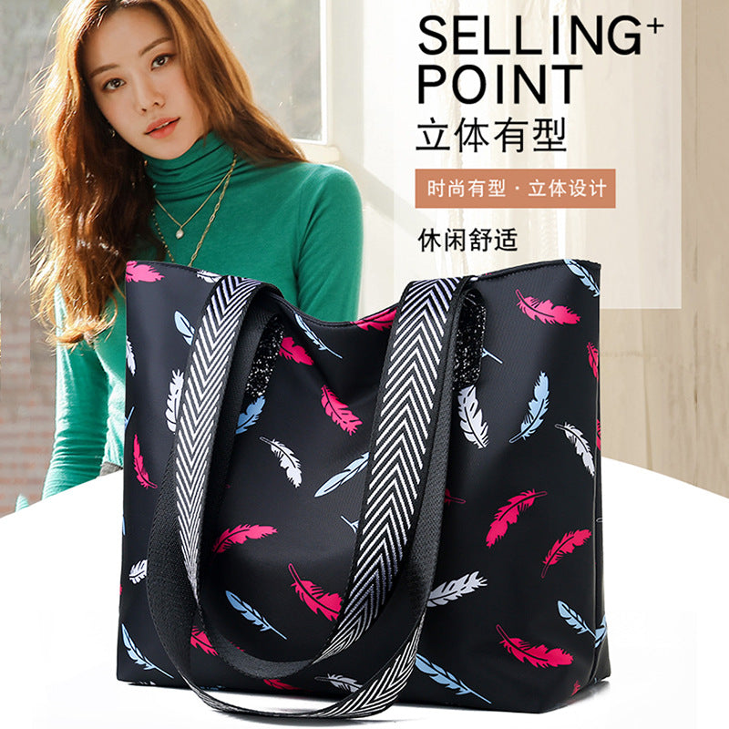 2024 new large capacity shoulder bag fashionable floral oxford cloth tote bag large capacity trendy women's bag