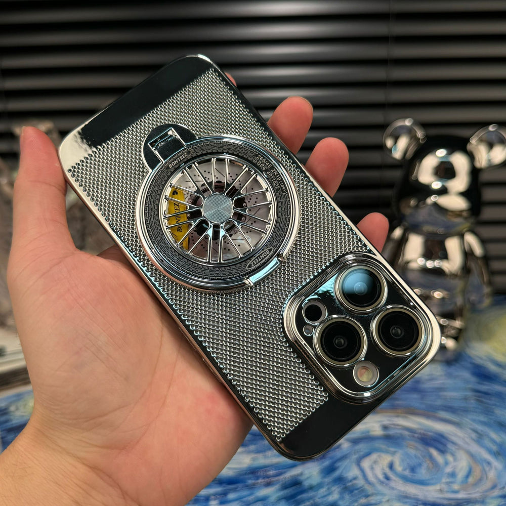 Suitable for iphone 17 air phone case, gyro bracket, electroplated breathable cooling mesh case, apple 16 anti-fall hard case