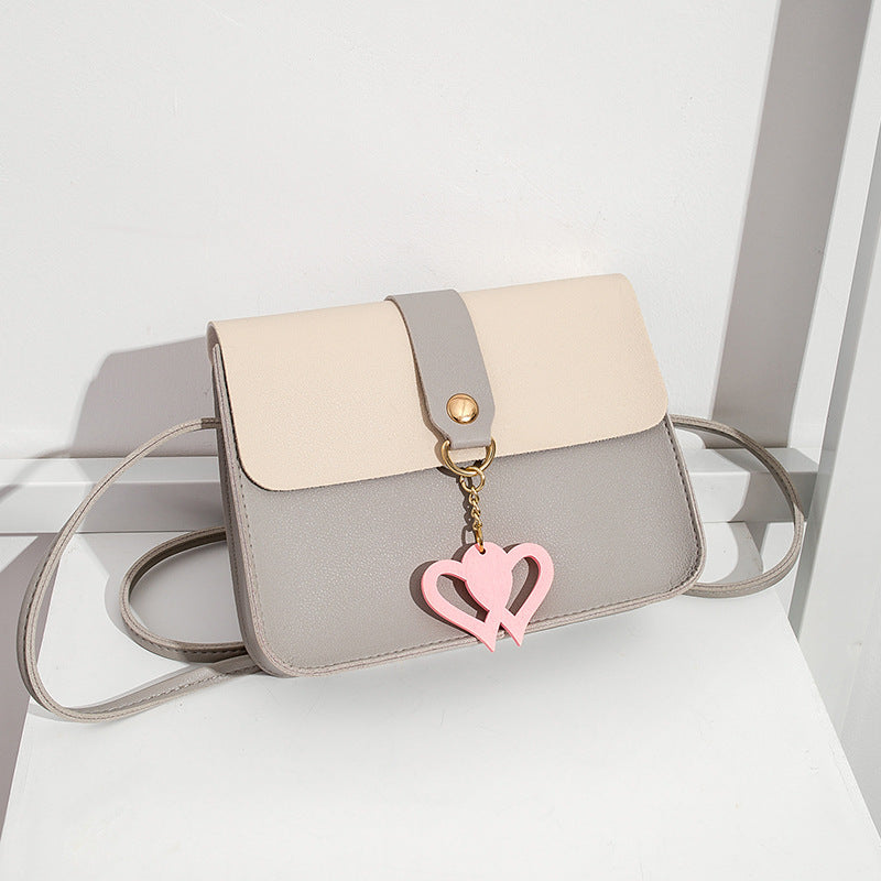 Heart-shaped pendant small square bag 2021ladies bag  women's bag women's hair wholesale Korean version messenger bag