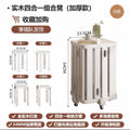 Upgraded pulley model [imported rubber wood-square] white [four-in-one storage stool]
