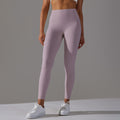 No awkward line double-sided brushed nude breathable yoga nine-point pants high waist hip lift peach tight sports fitness pants