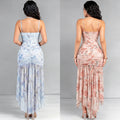 C7753 cross-border    new women's french floral suspender mesh party dress