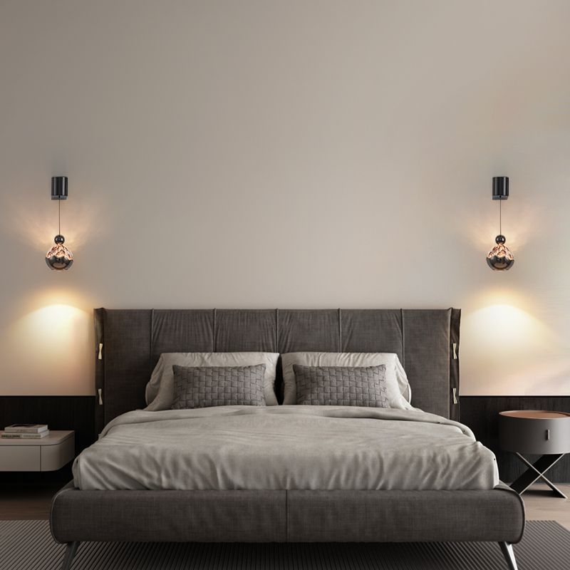 Bedroom bedside wall lamp snow mountain adjustable hand scan sensor living room aisle background wall lamp modern accessible luxury hanging wire lamp