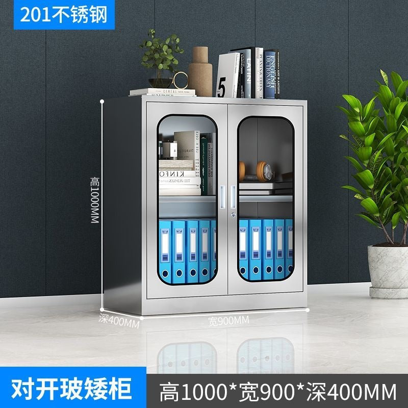 Stainless steel low cabinet office file cabinet document storage cabinet tool organizer cabinet cupboard drawer with lock filing cabinet