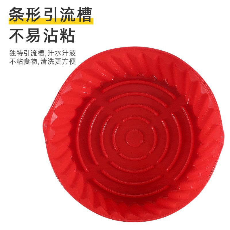 Silicone air fryer baking pan - reusable silicone pot holder & cake mold for home use