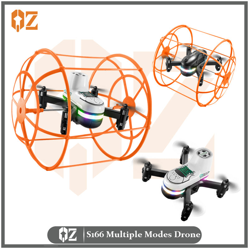 S166 remote control crawling drone football aircraft anti-collision and drop-resistant children's light-up model aircraft remote control plane with dual batteries