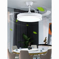 Variable frequency invisible fan light restaurant ceiling fan light living room bedroom ultra-quiet high airflow eye protection fan chandelier all-in-one