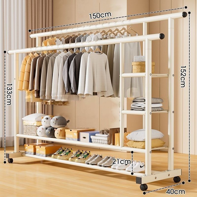 Simple coat rack, movable clothes drying rack, floor-standing indoor room, multi-functional clothes rack, accessible luxuryfor home bedroom