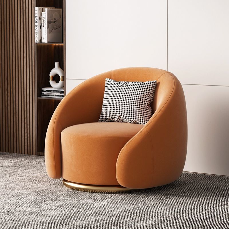 Accessible luxury curved rotate sofa chair cream style lazy sofa living room balcony casual chair single fabric chair b&b